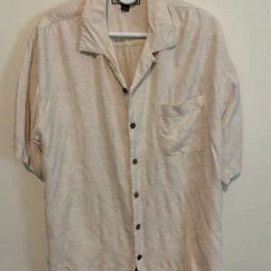 Cream Beige Tommy Bahama Solid color shirt silk